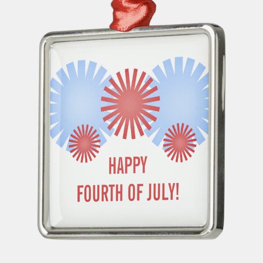 Retro Fireworks Premium Square Ornament (Links)