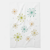 Retro Fireworks Starbursts kleurrijke Mideeuw Theedoek (Verticaal)