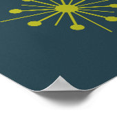 Retro Fireworks Starbursts op Dark Blue Mideeuw Poster (Hoek)