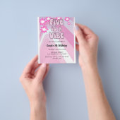 Retro Five is een Vibe Rainbow Pink Birthday Flyer (Hand)