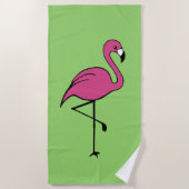 Retro Flamant rose rose Piscine Plage serviette ca (Devant)