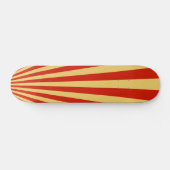 Retro Flame Sun Rays Achtergrond Skateboard (Horizontaal)