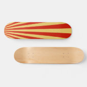 Retro Flame Sun Rays Achtergrond Skateboard (Horizontaal)