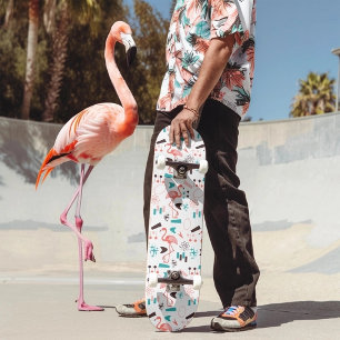 Retro Flamingo 1950 Skateboard