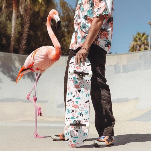 Retro Flamingo 1950 Skateboard
