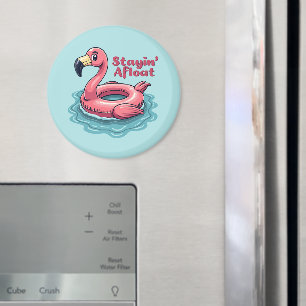 Retro Flamingo Drijver Funny Zomer Magneet