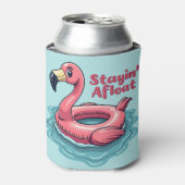 Retro Flamingo Float Funny Summer Blikjeskoeler (Blikje Voorkant)