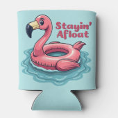 Retro Flamingo Float Funny Summer Blikjeskoeler (Achterkant)