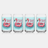 Retro Flamingo Float Funny Summer Blikvorm Glas (Achterkant)