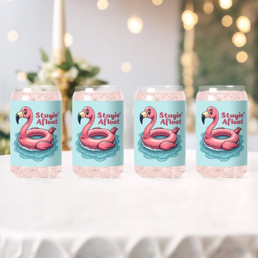 Retro Flamingo Float Funny Summer Blikvorm Glas (Insitu (Huwelijk))