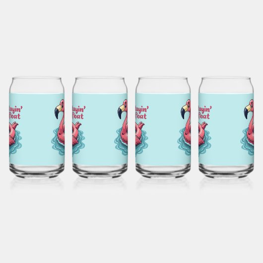 Retro Flamingo Float Funny Summer Blikvorm Glas (Links)