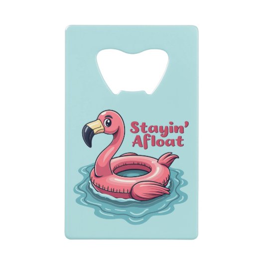 Retro Flamingo Float Funny Summer Kredietkaart Flessenopener (Voorkant)