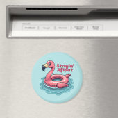 Retro Flamingo Float Funny Summer Magneet (Insitu (Vaatwasser))