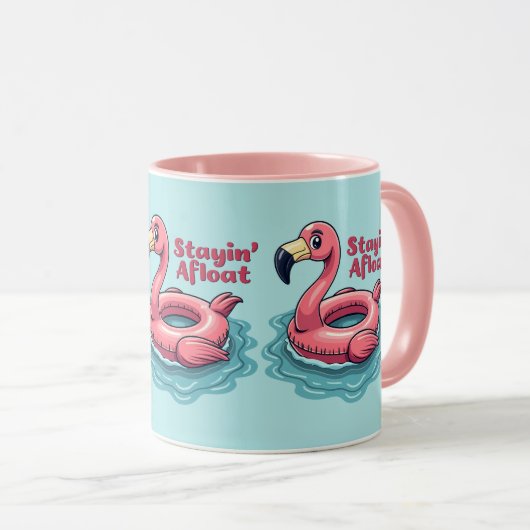 Retro Flamingo Float Funny Summer Mok (Voorkant rechts)