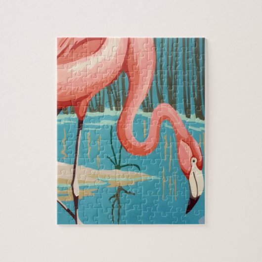 Retro Flamingo Legpuzzel (Verticaal)