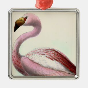 Retro Flamingo Metalen Ornament