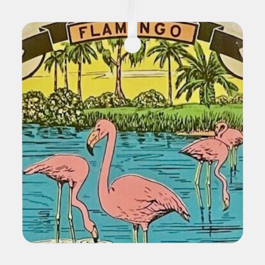 Retro Flamingo Ornament (Voorkant)