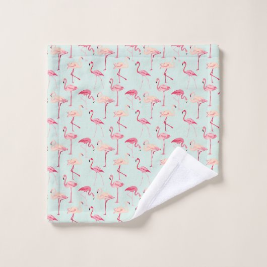 Retro-Flamingo patroon Bad Handdoek (Wasdoekje)