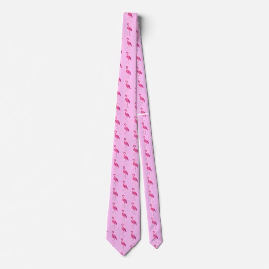 Retro Flamingo patroon, Fuchsia en roze Stropdas (Voorkant)