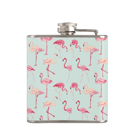 Retro-Flamingo patroon Heupfles (Achterkant)