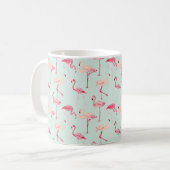 Retro-Flamingo patroon Koffiemok (Voorkant links)