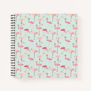 Retro-Flamingo patroon Notitieboek