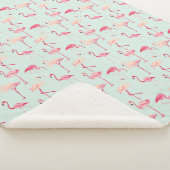 Retro-Flamingo patroon Sherpa Deken (3/4)