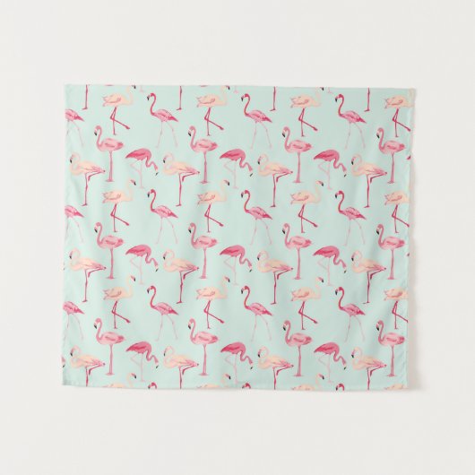 Retro-Flamingo patroon Wandkleed (Voorkant (horizontaal))