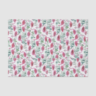  Retro Flamingo Pink White Decoupage Tissuepapier
