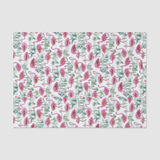 Retro Flamingo Pink White Decoupage Tissuepapier