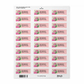 Retro Flamingo Pink White Return Address Label (Full Sheet)