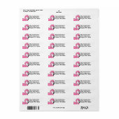 Retro Flamingo Pink White Return Address Label (Full Sheet)