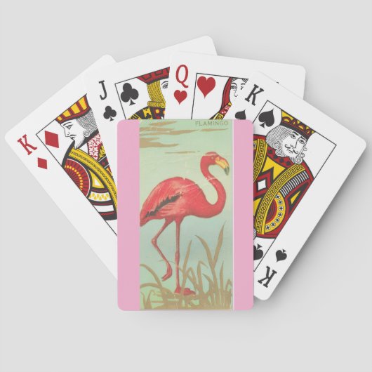 Retro Flamingo Pokerkaarten (Achterkant)