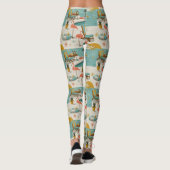 Retro Flamingo Poolside Summer Pattern (10) Leggings (Achterkant)