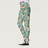Retro Flamingo Zwembad Zomer Patroon (11) Leggings (Links)