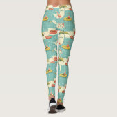 Retro Flamingo Zwembad Zomer Patroon (4) Leggings (Achterkant)