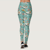 Retro Flamingo Zwembad Zomer Patroon (8) Leggings (Achterkant)