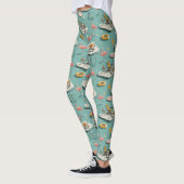 Retro Flamingo Zwembad Zomer Patroon (8) Leggings (Links)