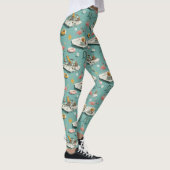 Retro Flamingo Zwembad Zomer Patroon (8) Leggings (Rechts)