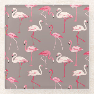 Retro Flamingos 2 Glazen Onderzetter