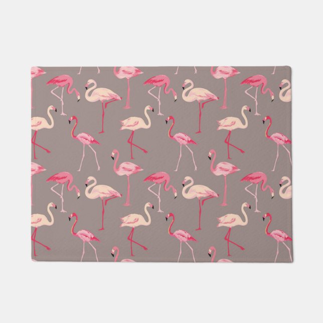 Retro Flamingos Deurmat (Voorkant)