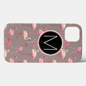 Retro Flamingos | Monogram Case-Mate iPhone Case (Achterkant (horizontaal))