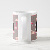 Retro Flamingos | Monogram Extra Grote Beker (Achterkant)