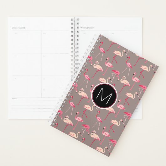 Retro Flamingos | Monogram Planner (Display)