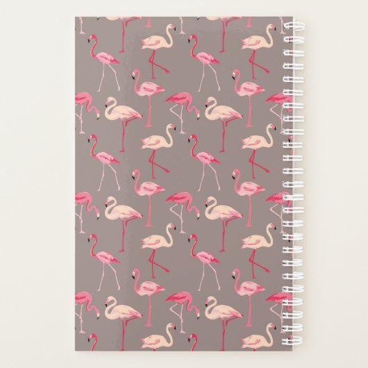 Retro Flamingos | Monogram Planner (Achterkant)