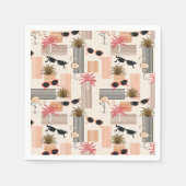 Retro Flamingos Palms en Zonnebril Summer Party Servet (Voorkant)