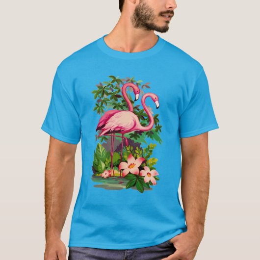 Retro Flamingos T-shirt (Voorkant)