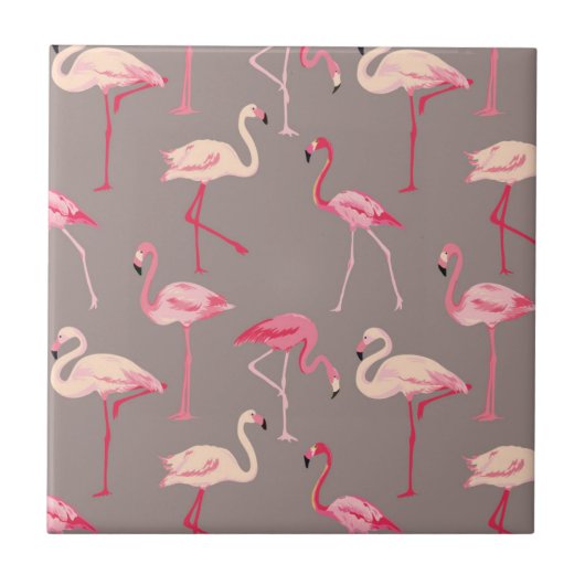 Retro Flamingos Tegeltje (Voorkant)