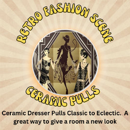 Retro Flapper Dancers Black Gold Keramische Knop