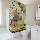 Retro Flappers in Paris Shower Curtain Douchegordijn (In situ)